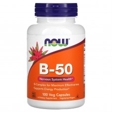 Вітаміни групи В-50, B-50, NOW Foods, комплекс, 100 вегетаріанських капсул