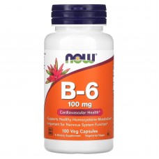 Вітамін В6, Vitamin B-6, Now Foods, 100 мг, 100 капсул