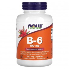 Вітамін В6, Vitamin B-6, Now Foods, 100 мг, 250 вегетаріанських капсул