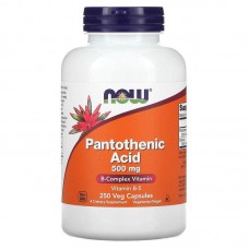 Пантотенова кислота, Pantothenic Acid, Now Foods, 500 мг, 250 рослинних капсул