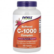 Вітамін С-1000, Buffered C-1000, Now Foods, буферизований, комплекс, 180 таблеток