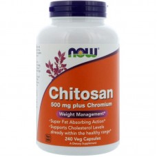 Хітозан та хром для схуднення, Chitosan, Now Foods, 500 мг, 240 капсул
