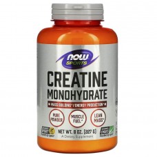 Креатин моногідрат, Creatine Monohydrate, Now Foods, Sports, чистий порошок, 227 г