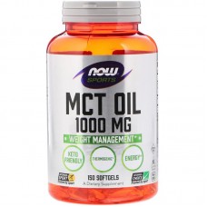 Масло МСТ для похудения, MCT Oil, Now Foods, Sports, 1000 мг, 150 капсул