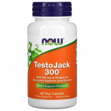 Тонгкат али, TestoJack 300, Now Foods, репродуктивное здоровье мужчин, 300 мг, 60 вегетарианских капсул