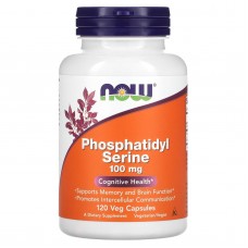 Фосфатидилсерин, Phosphatidyl Serine, NOW Foods, 100 мг, 120 вегетарианских капсул