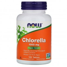 Хлорела, Chlorella, Now Foods, 1000 мг, 120 таблеток