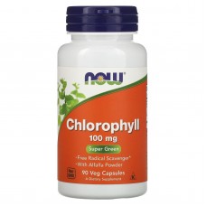 Хлорофіл, Chlorophyll, Now Foods, 100 мг, 90 вегетаріанських капсул
