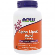 Альфа-ліпоєва кислота, Alpha Lipoic Acid, Now Foods, 100 мг, 120 вегетаріанських капсул