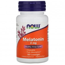 Мелатонин, Melatonin,  Now Foods, 3 мг, 180 леденцов