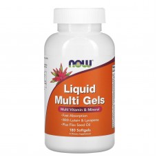Мультивітаміни, Liquid Multi Gels, Now Foods, 180 гелевих капсул
