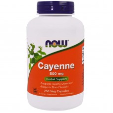 Каєнський перець, Cayenne, Now Foods, 500 мг, 250 вегетаріанських капсул