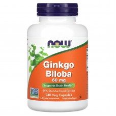 Гинкго Билоба, Ginkgo Biloba, Now Foods, 60 мг, 240 вегетарианских капсул