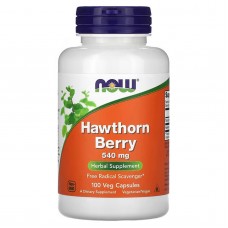 Боярышник, Hawthorn Berry, NOW Foods, ягоды, 540 мг, 100 вегетарианских капсул
