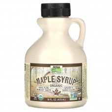 Кленовый сироп, Maple Syrup, Now Foods, Real Food, органик, класс A, темный цвет, 473 мл