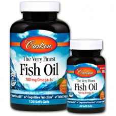 Рыбий жир, Fish Oil, Carlson, апельсин, высшего качества, 120+30 гелевых капсул