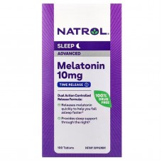 Мелатонін, Melatonin Advanced Sleep, Natrol, повільне вивільнення, 10 мг, 100 таблеток
