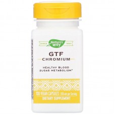 Хром, полінікотінат, GTF Chromium, Nature's Way, 200 мкг, 100 капсул