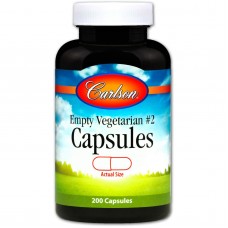 Пустые растительные капсулы №2, Empty Vegetarian #2 Capsules, Carlson, 200 шт.