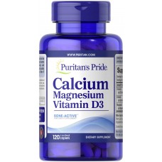 Кальций Магний Витамин D, Calcium Magnesium with Vitamin D, Puritan's Pride, 120 каплет