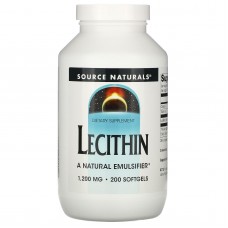 Лецитин, Lecithin, Source Naturals, 1200 мг, 200 капсул
