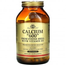 Кальций из раковин устриц, Calcium "600", Solgar, с витамином D3, 240 таблеток