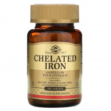 Хелат железа, Chelated Iron, Solgar, 100 таблеток