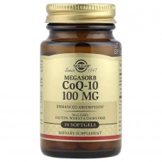 Коэнзим Q-10, Megasorb CoQ-10, Solgar, 100 мг, 30 гелевых капсул