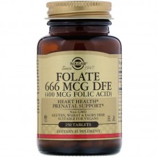 Фолат, Folate, Solgar, 400 мкг, 250 таблеток