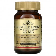 Железо, Gentle Iron, Solgar, 25 мг, 90 вегетарианских капсул