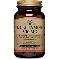 L- глютамин, L-Glutamine, Solgar, 500 мг, 100 вегетарианских капсул