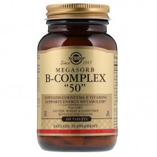 Витамины группы В-50, Megasorb B-Complex, Solgar, комплекс, 100 таблеток