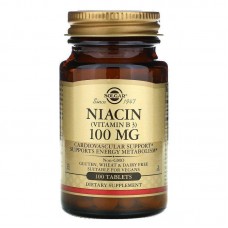 Витамин В3 (ниацин), Niacin (Vitamin B3), Solgar, 100 мг, 100 таблеток