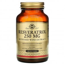 Ресвератрол (Resveratrol), Solgar, 250 мг, 60 капсул