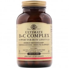Витамины В + С, комплекс, Ultimate B+C, Solgar, 90 таблеток