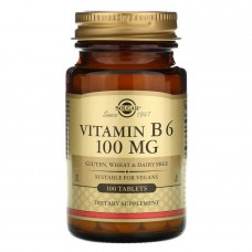 Витамин В6, Vitamin B6, Solgar, 100 мг, 100 таблеток