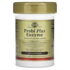 Пробиотики плюс ферменты, Probi Plus Enzyme, Solgar, комплекс, 20 млрд КОЕ, 30 капсул