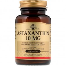 Астаксантин, Astaxanthin, Solgar, 10 мг, 30 гелевых капсул