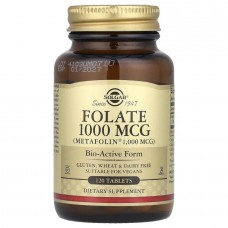 Фолат, Folate, Solgar, 1000 мкг, 120 таблеток