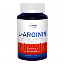 L-аргінін, L-аrginine Powerfull, Sunny Caps, 750 мг, 100 капсул