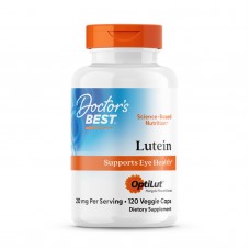Лютеин, Lutein with OptiLut, Doctors Best, 20 мг, 120 веганских капсул (10 мг в капсуле)
