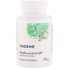Ресвератрол, птеростільбен, куркумін, PolyResveratrol-SR, Thorne, 60 капсул