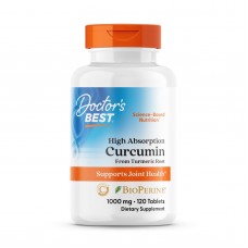 Куркумін, High Absorption Curcumin, Doctor's Best, високої засвоюваності, 1000 мг, 120 веганських таблеток