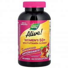 Мультивитамины для женщин старше 50 лет, Women's 50+ Gummy, Nature's Way, Alive!, смесь ягод, 150 жевательных таблеток Мультивитамины для женщин старше 50 лет, Women's 50+ Gummy, Nature's Way, Alive!, смесь ягод, 150 жевательных таблеток