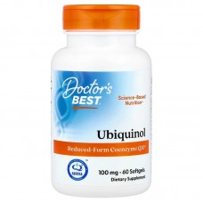 Убихинол, Ubiquinol, Doctor's Best, 100 мг, 60 гелевых капсул