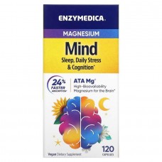 Магній, для сну, протидії стресу та підтримки когнітивних функцій, Magnesium Mind, Enzymedica, 120 капсул