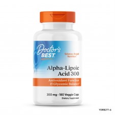 Альфа-липоевая кислота, Alpha-Lipoic Acid, Doctor's Best, 300 мг, 180 веганских капсул