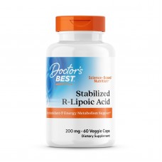 R-липоевая кислота, Best Stabilized R-Lipoic Acid, Doctor's Best, 200 мг, 60 вегетарианских капсул