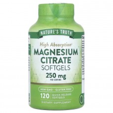 Магній цитрат, Magnesium Citrate, Nature's Truth, 250 мг, 120 гелевих капсул швидкого вивільнення (125 мг в гелевій капсулі)