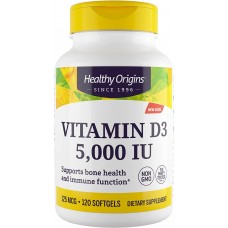 Вітамін D3, Vitamin D3, Healthy Origins, 5000 МО, 120 гелевих капсул